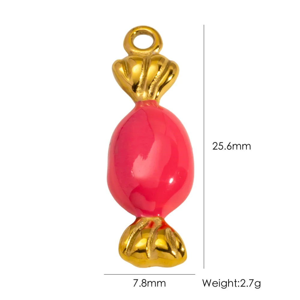 Wholesale Stainless Steel Fruit Food Style Dripping Oil Handmade Jewelry Pendant - Image 16