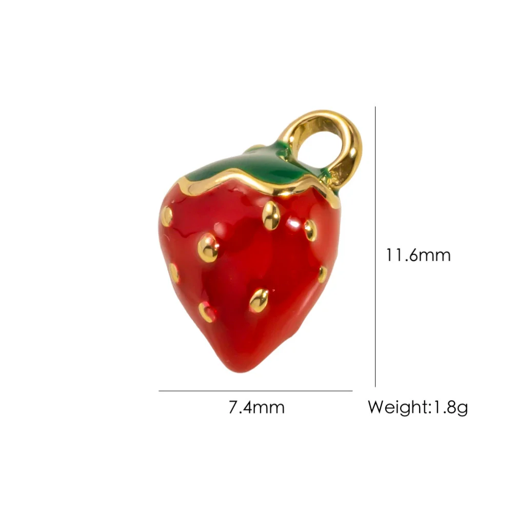 Wholesale Stainless Steel Fruit Food Style Dripping Oil Handmade Jewelry Pendant - Image 6