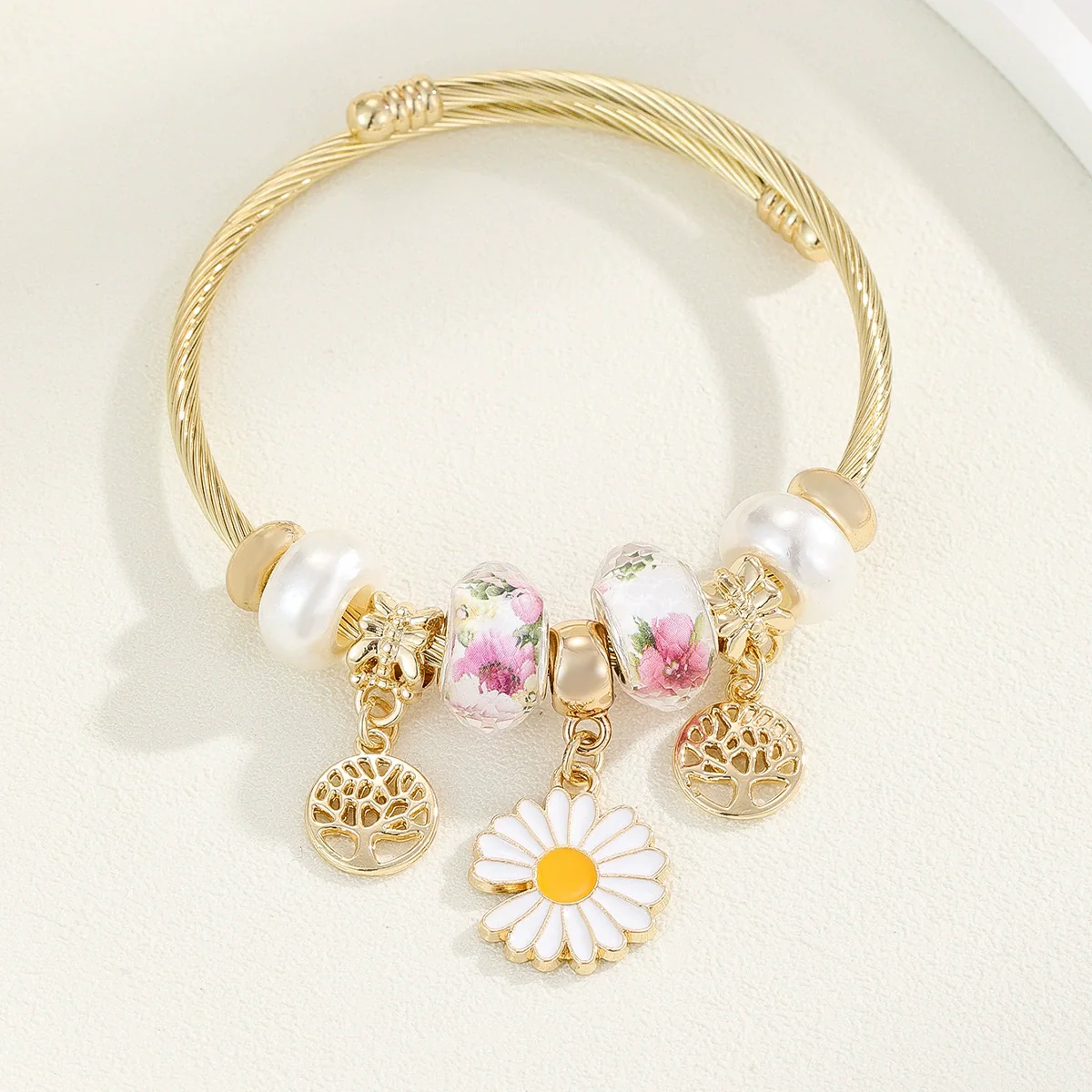 Wholesale Stainless Steel Fruit Pattern Diamond Inlaid Bracelet For Women - Image 7