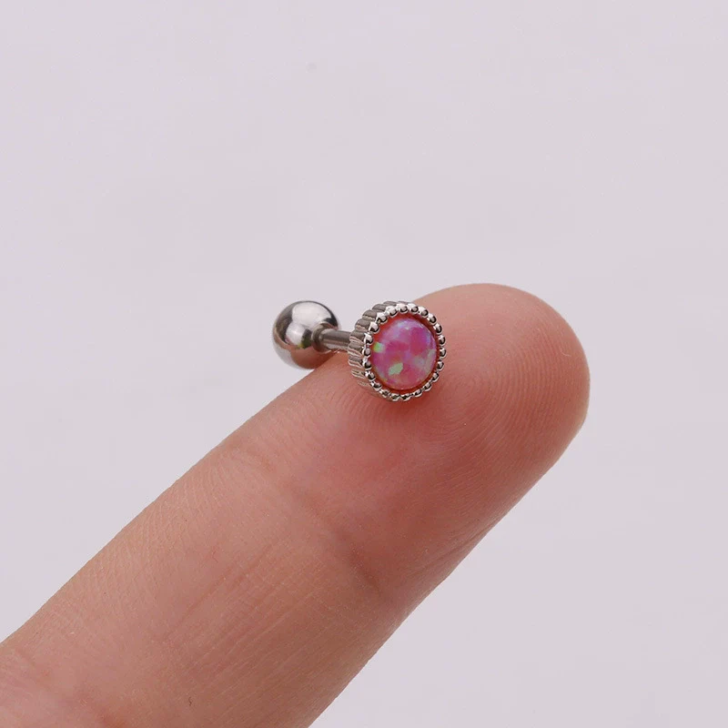 Wholesale Stainless Steel Geometric Australian Gem Inlaid Ear Nails - Image 3