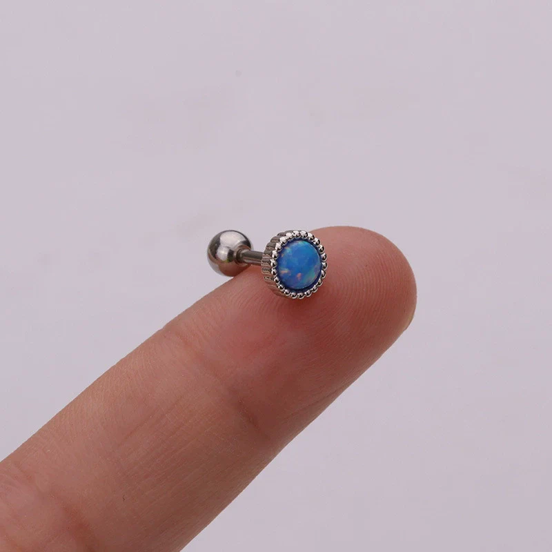 Wholesale Stainless Steel Geometric Australian Gem Inlaid Ear Nails - Image 7