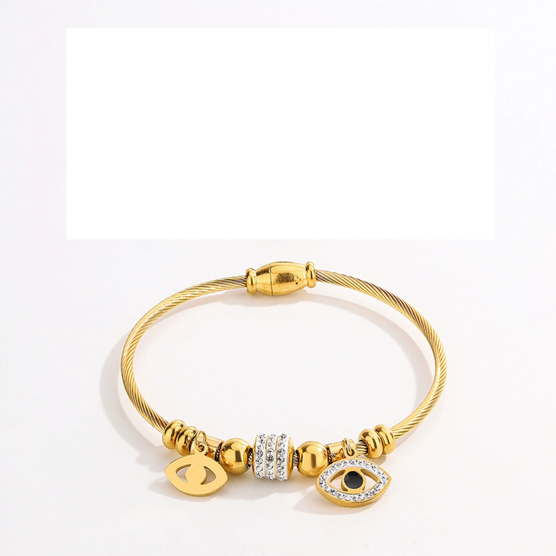 Wholesale Stainless Steel Geometric Devil's Eye 18K Goldplated Personalized Bracelets - Image 4
