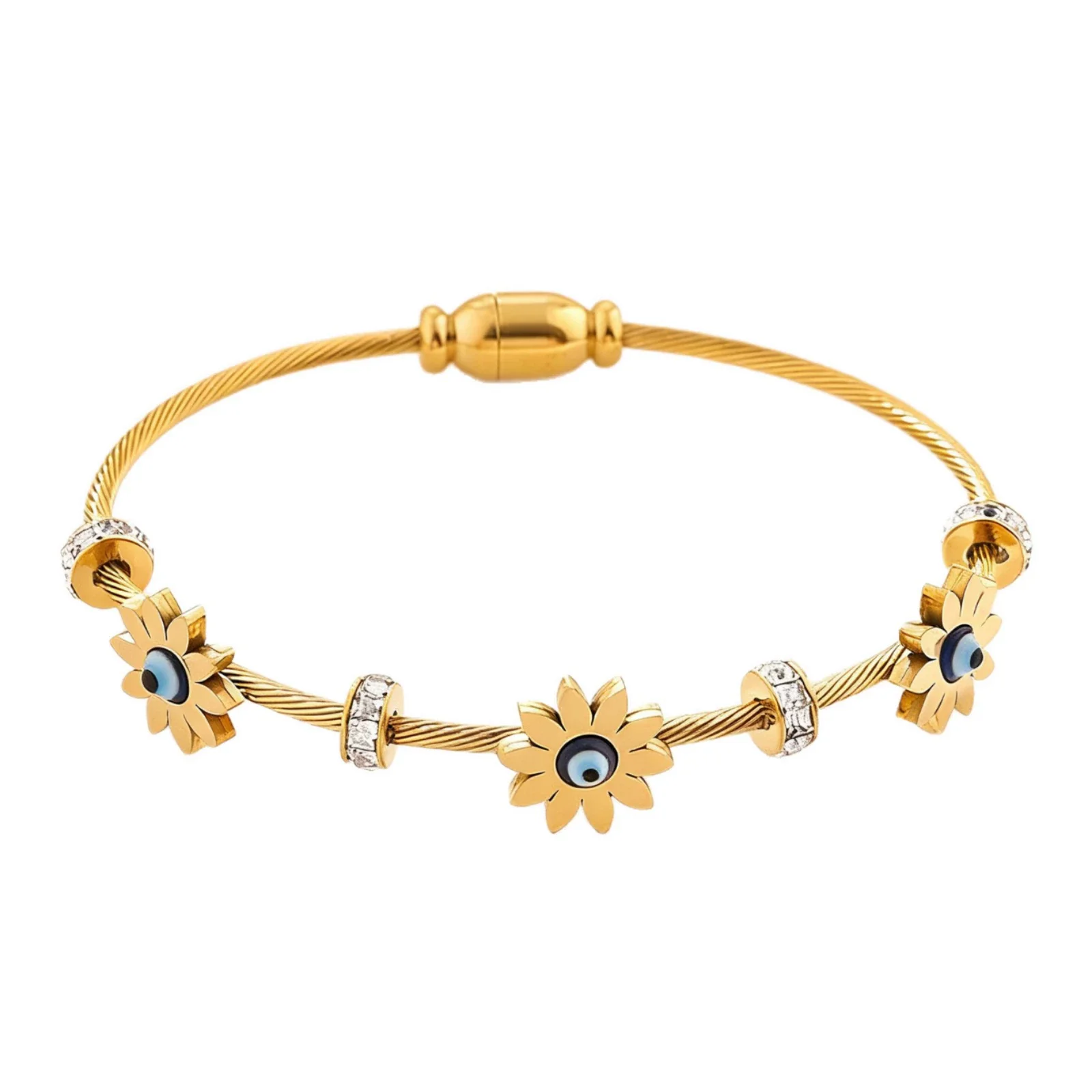 Wholesale Stainless Steel Geometric Devil's Eye 18K Goldplated Personalized Bracelets - Image 5