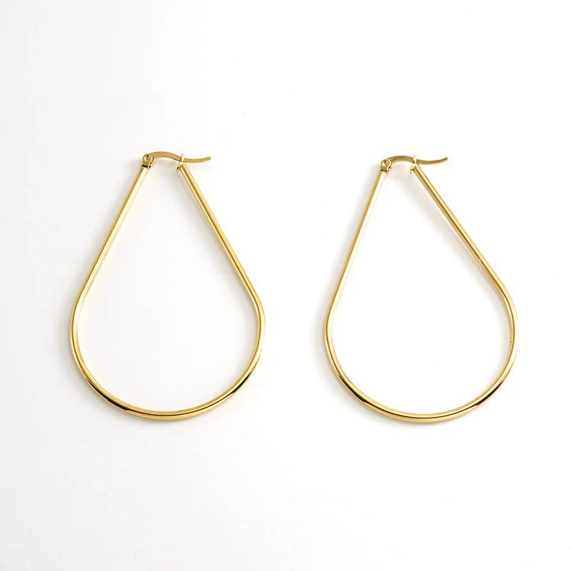 Wholesale 316L Stainless Steel Geometric Drop Shaped Women's Earrings With Electroplating - Image 5