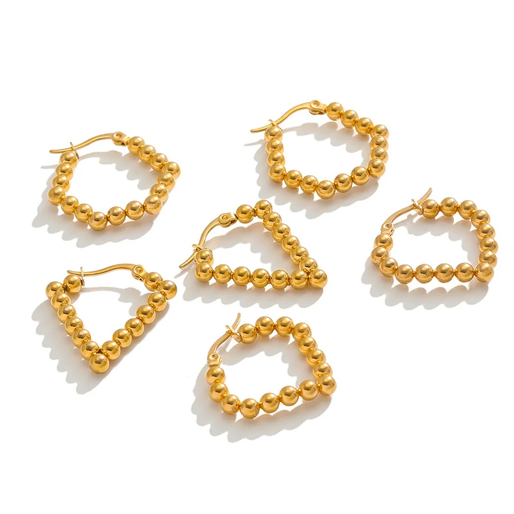 Wholesale Stainless Steel Geometric Earrings With Electroplating Drop Shaped And Wave Patterns For Women - Image 3