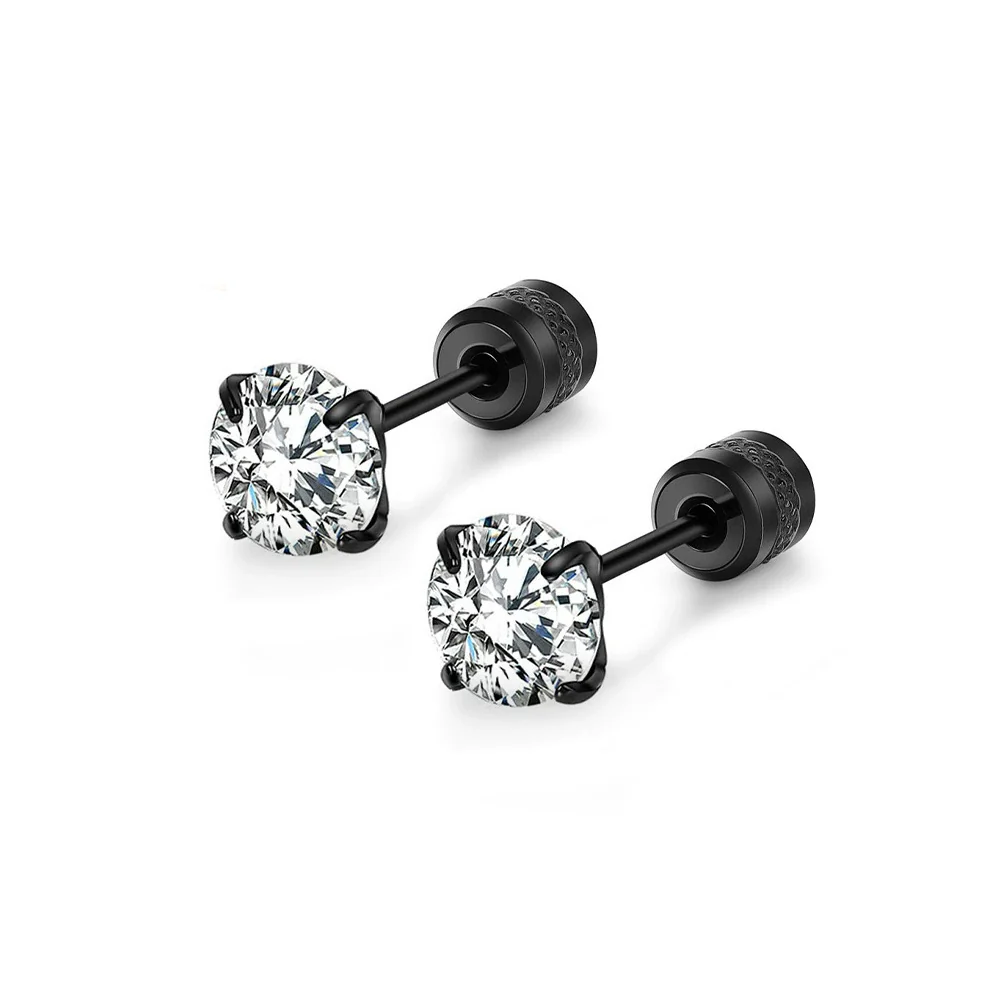 Wholesale Stainless Steel Geometric Electroplated Diamondencrusted Screwbuckle Earrings For Women - Image 21