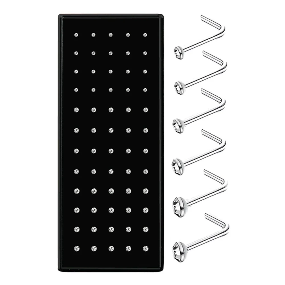 Wholesale Stainless Steel Geometric Ltype Nose Ring Set With Diamonds Puncture Jewelry Unisex - Image 10