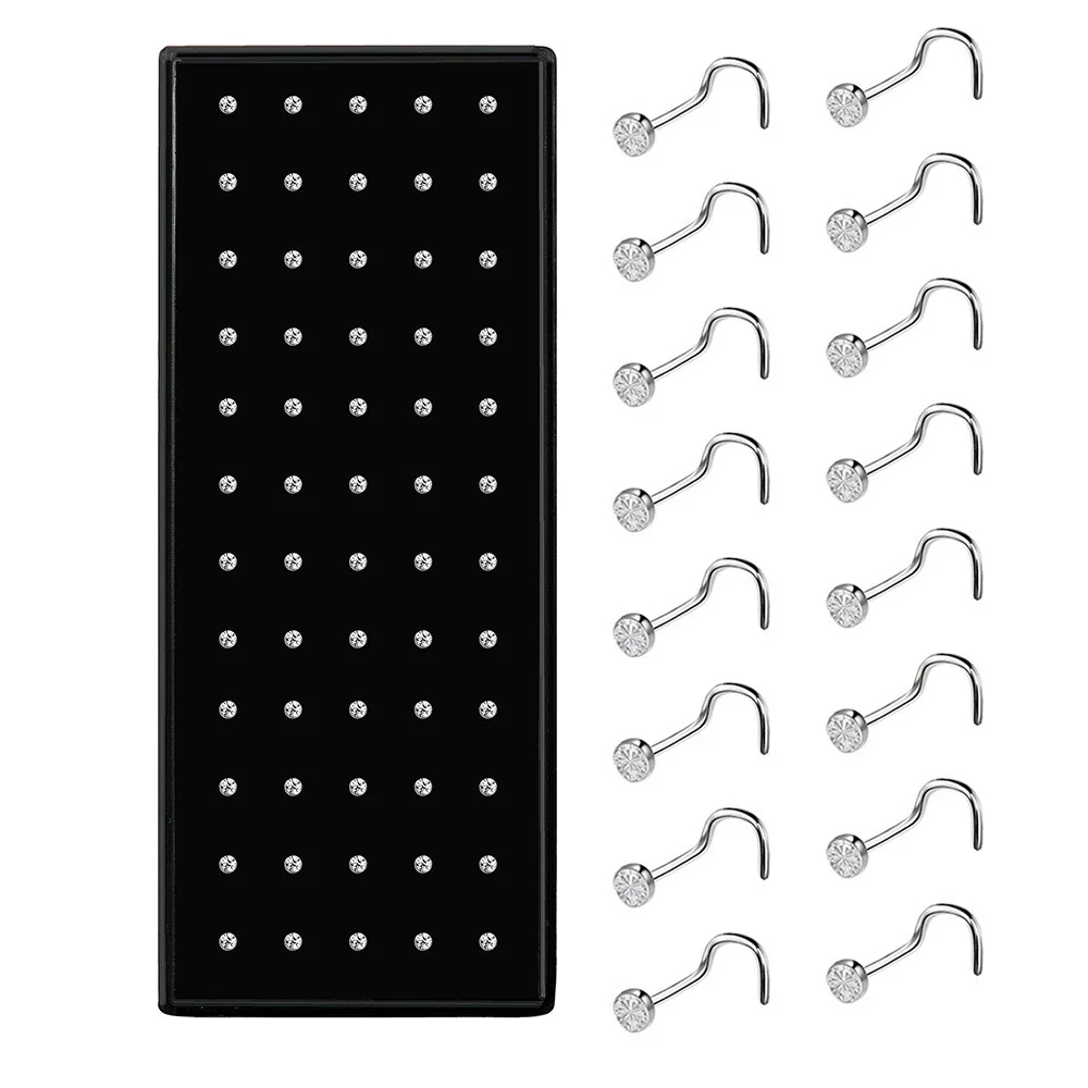 Wholesale Stainless Steel Geometric Ltype Nose Ring Set With Diamonds Puncture Jewelry Unisex - Image 12