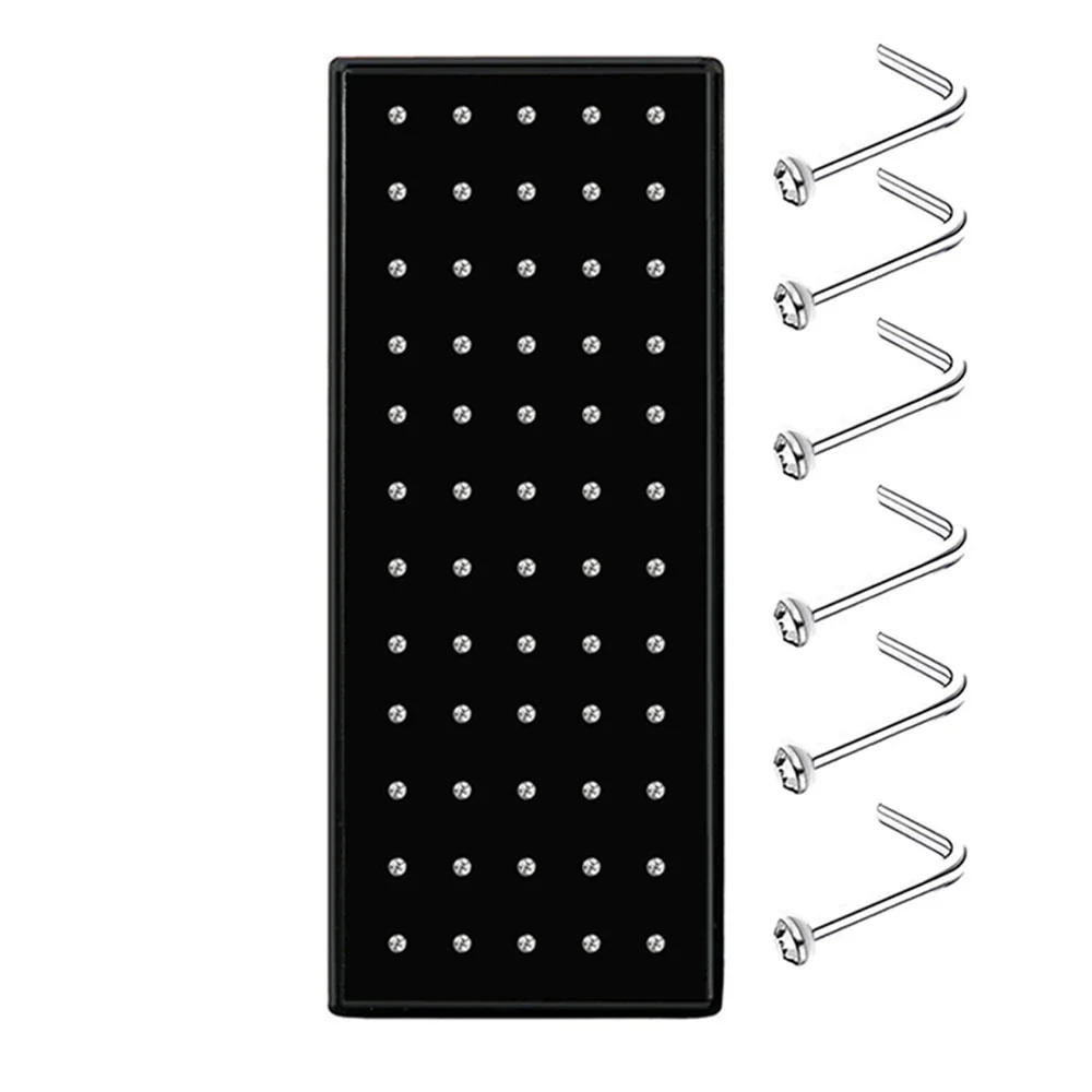 Wholesale Stainless Steel Geometric Ltype Nose Ring Set With Diamonds Puncture Jewelry Unisex - Image 15
