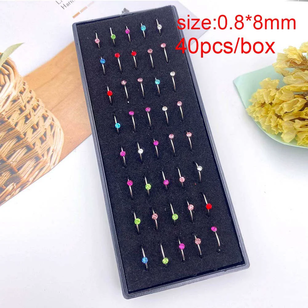 Wholesale Stainless Steel Geometric Ltype Nose Ring Set With Diamonds Puncture Jewelry Unisex - Image 36