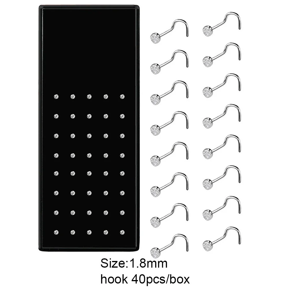 Wholesale Stainless Steel Geometric Ltype Nose Ring Set With Diamonds Puncture Jewelry Unisex - Image 37