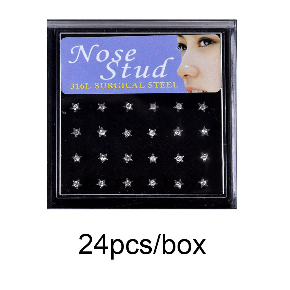 Wholesale Stainless Steel Geometric Ltype Nose Ring Set With Diamonds Puncture Jewelry Unisex - Image 39