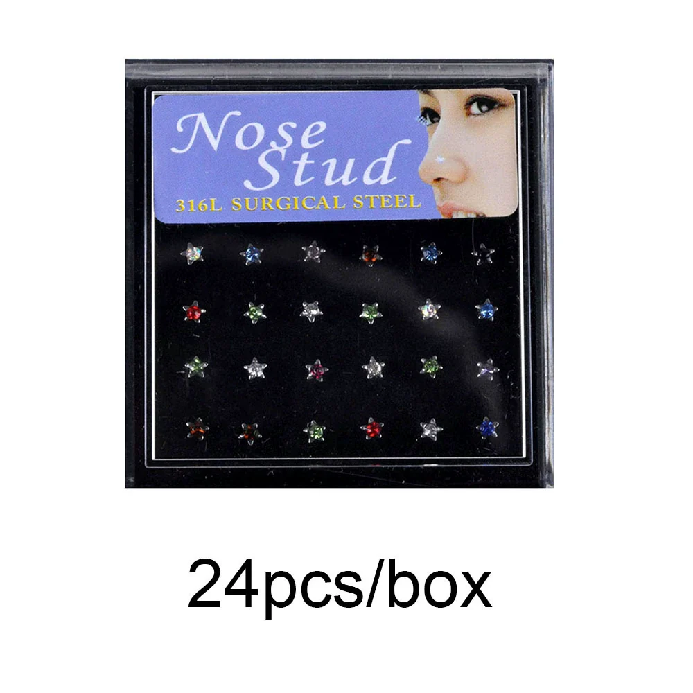 Wholesale Stainless Steel Geometric Ltype Nose Ring Set With Diamonds Puncture Jewelry Unisex - Image 40