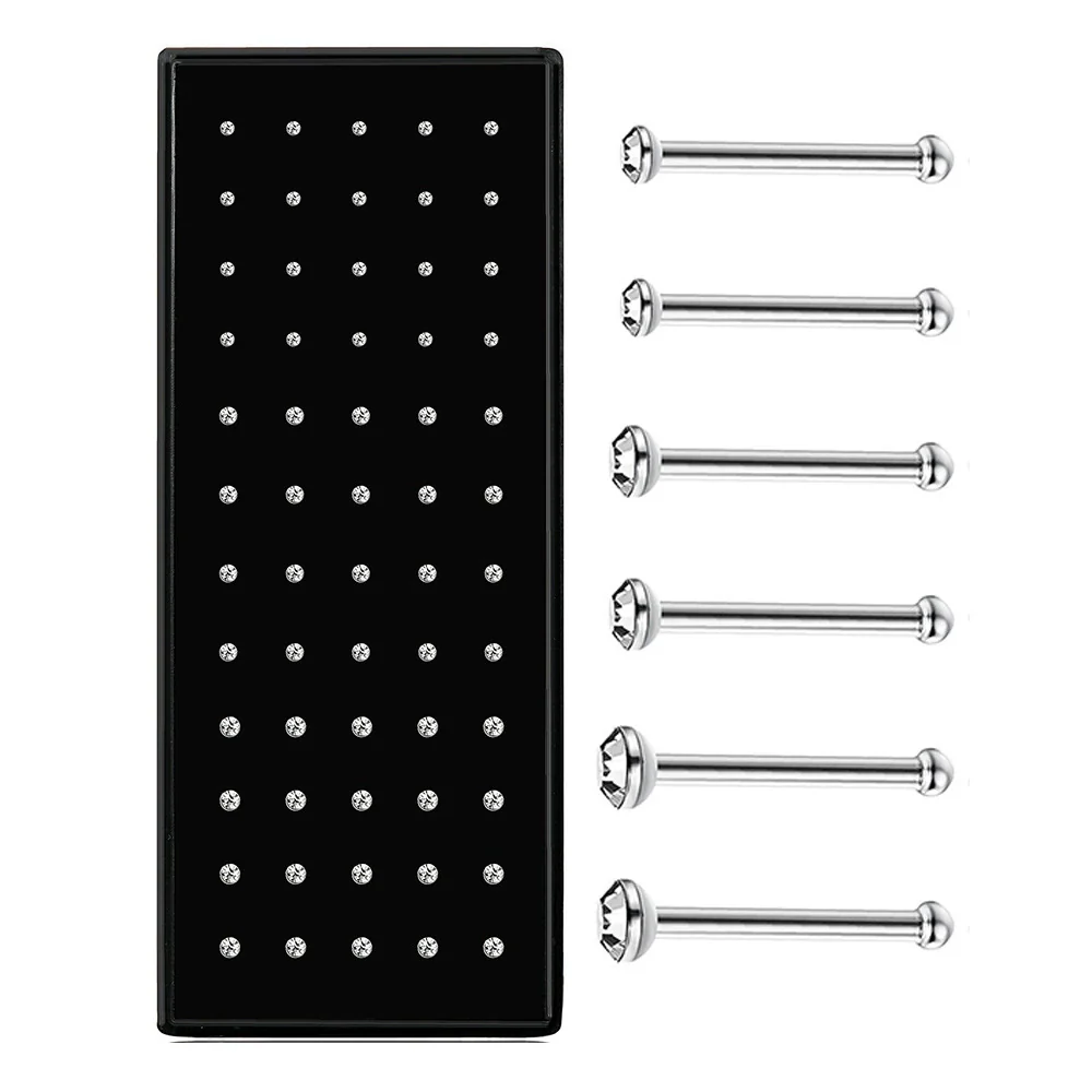Wholesale Stainless Steel Geometric Ltype Nose Ring Set With Diamonds Puncture Jewelry Unisex - Image 8
