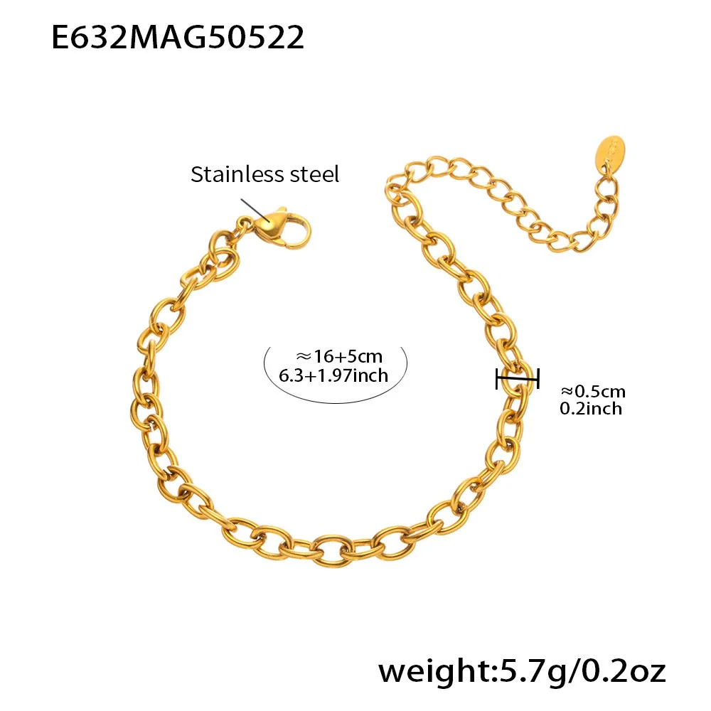 Wholesale Stainless Steel Geometric Marine Style Diy Accessories Bracelet And Anklet For Women With Electroplating - Image 7