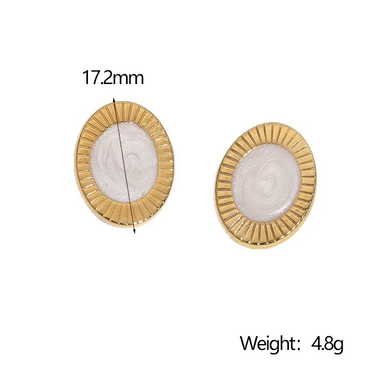 Wholesale Stainless Steel Geometric Oil Drop Electroplated 18K Gold Nonfading Earrings For Women In Classic Retro Minimalist Style - Image 5