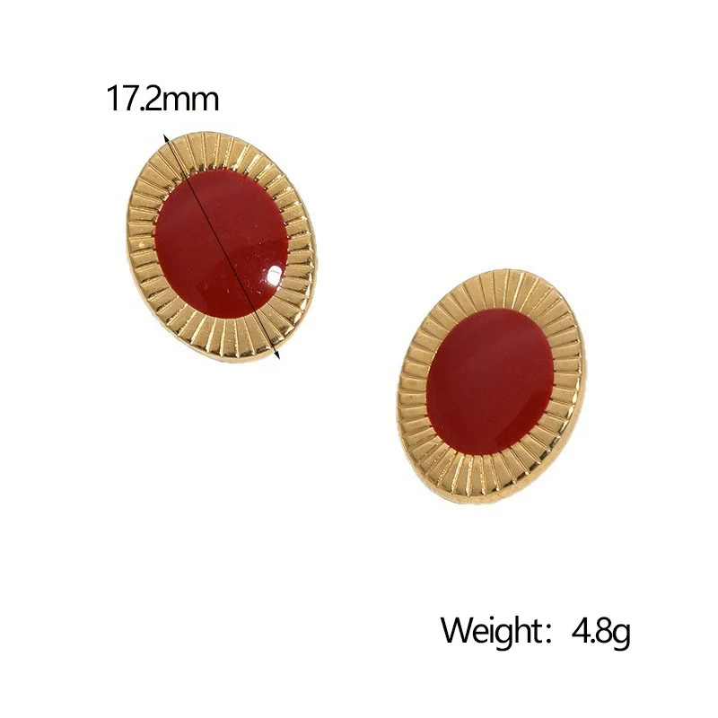Wholesale Stainless Steel Geometric Oil Drop Electroplated 18K Gold Nonfading Earrings For Women In Classic Retro Minimalist Style - Image 6