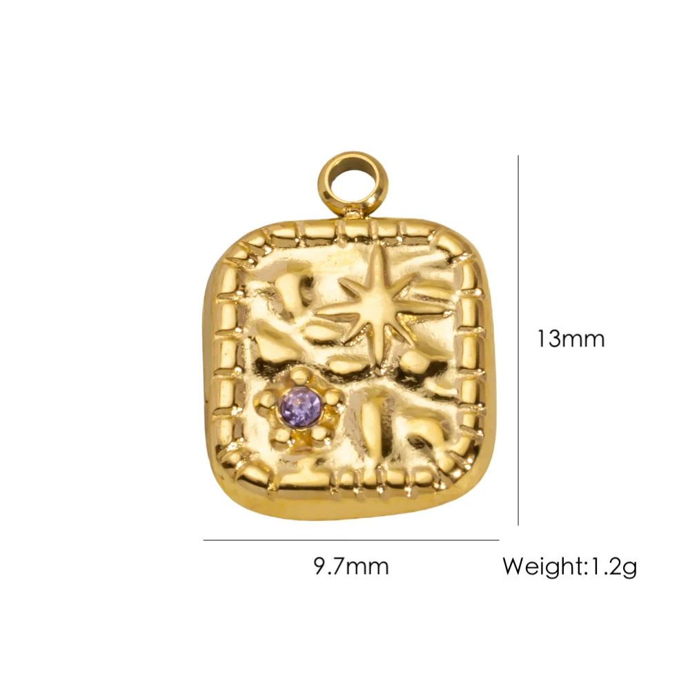 Wholesale Stainless Steel Geometric Oildrip Diamondstudded Natural Stone Pendant Necklace With Furnace Vacuum Electroplated 18K Gold Accessories - Image 8