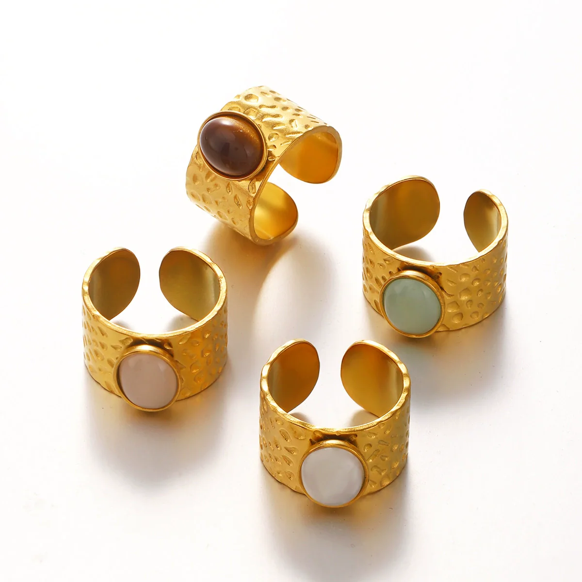 Wholesale Stainless Steel Geometric Oval Electroplated Ring For Women - Image 5