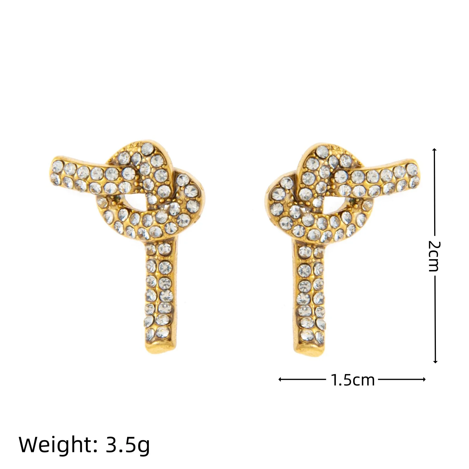 Wholesale Stainless Steel Geometric Pattern Electroplated Earrings For Women With Knotted Elements - Image 4