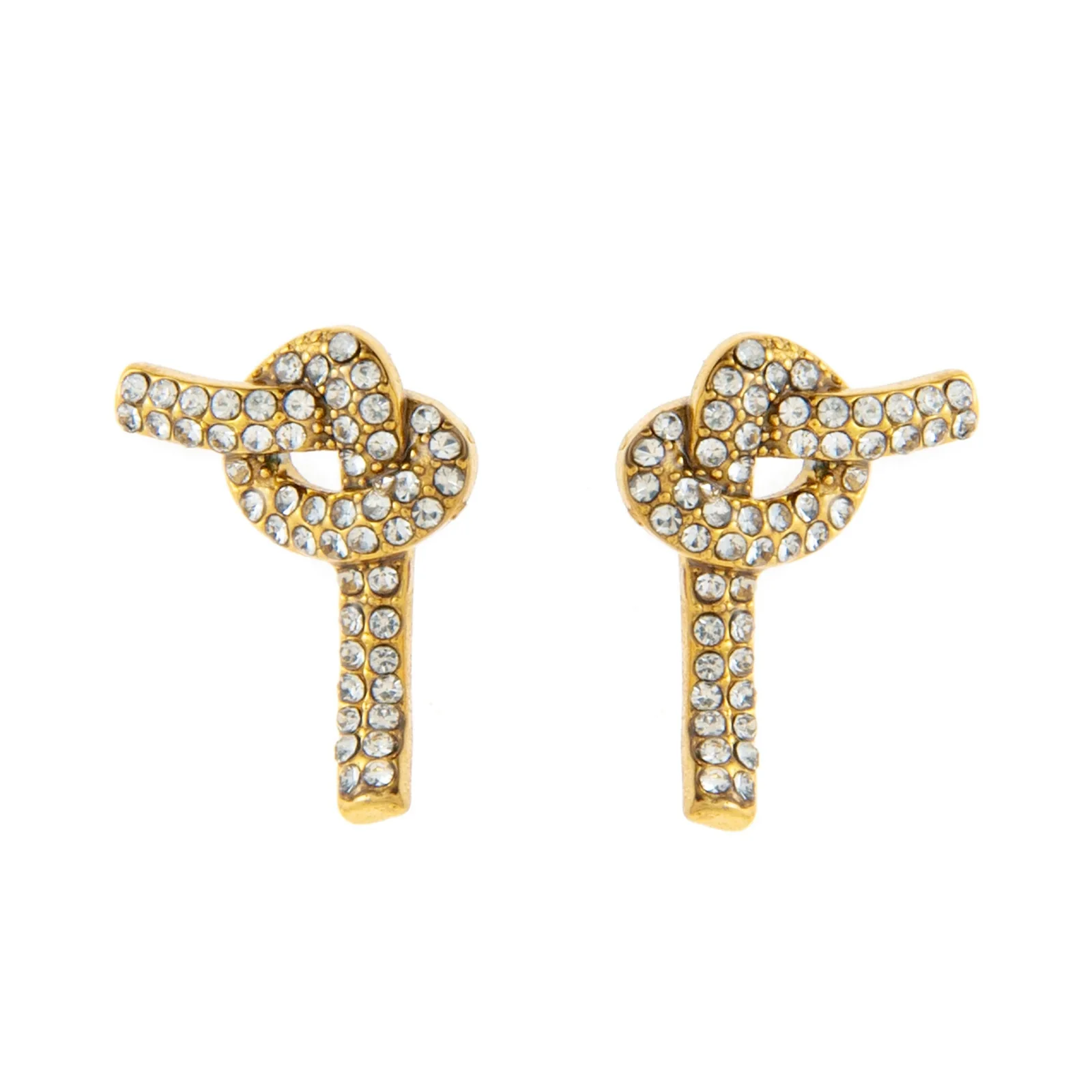 Wholesale Stainless Steel Geometric Pattern Electroplated Earrings For Women With Knotted Elements - Image 5