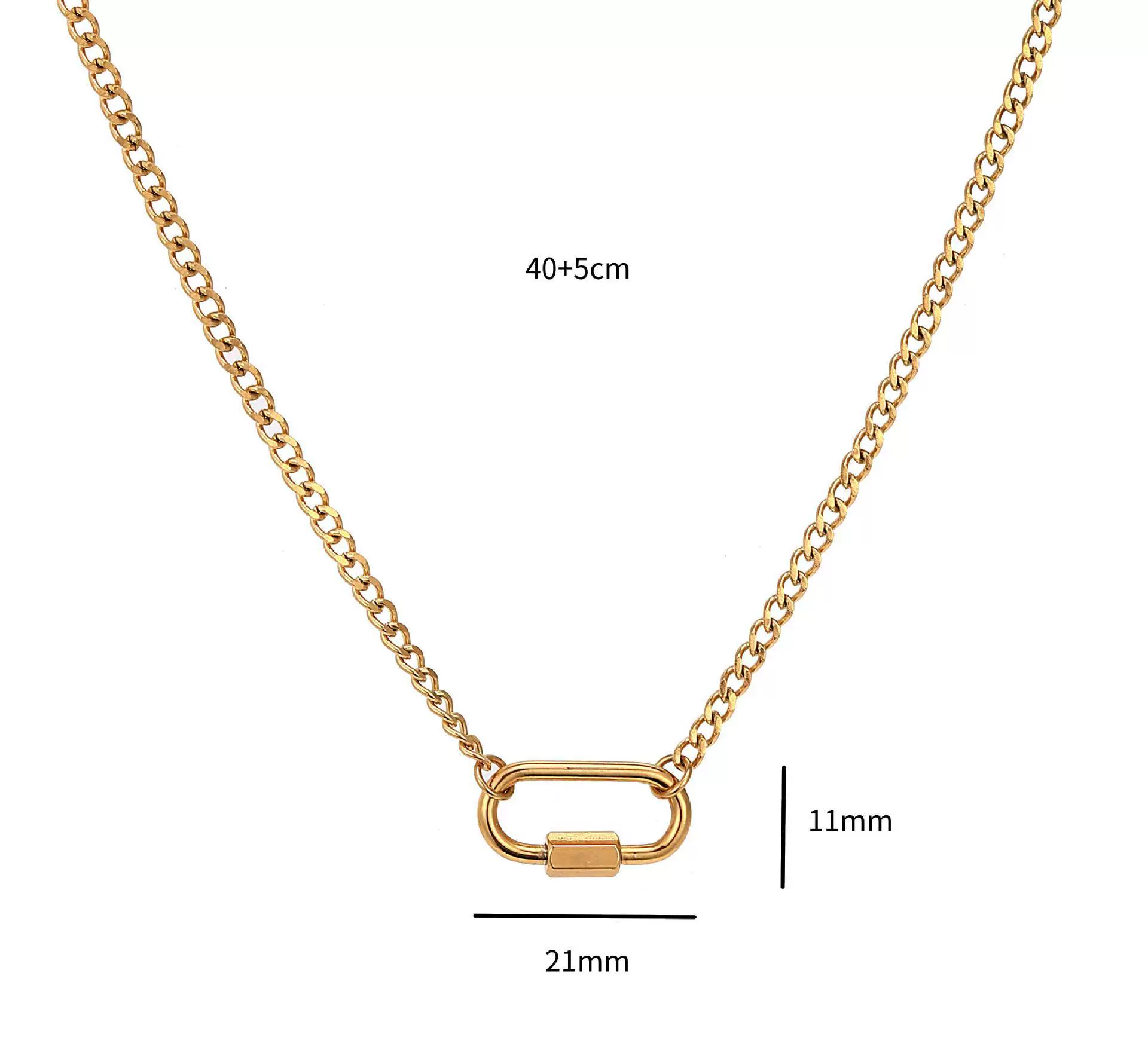 Wholesale Stainless Steel Geometric Pattern Pendant Necklace With Vacuum Electroplated In Furnace 18K Gold Color Protection - Image 45