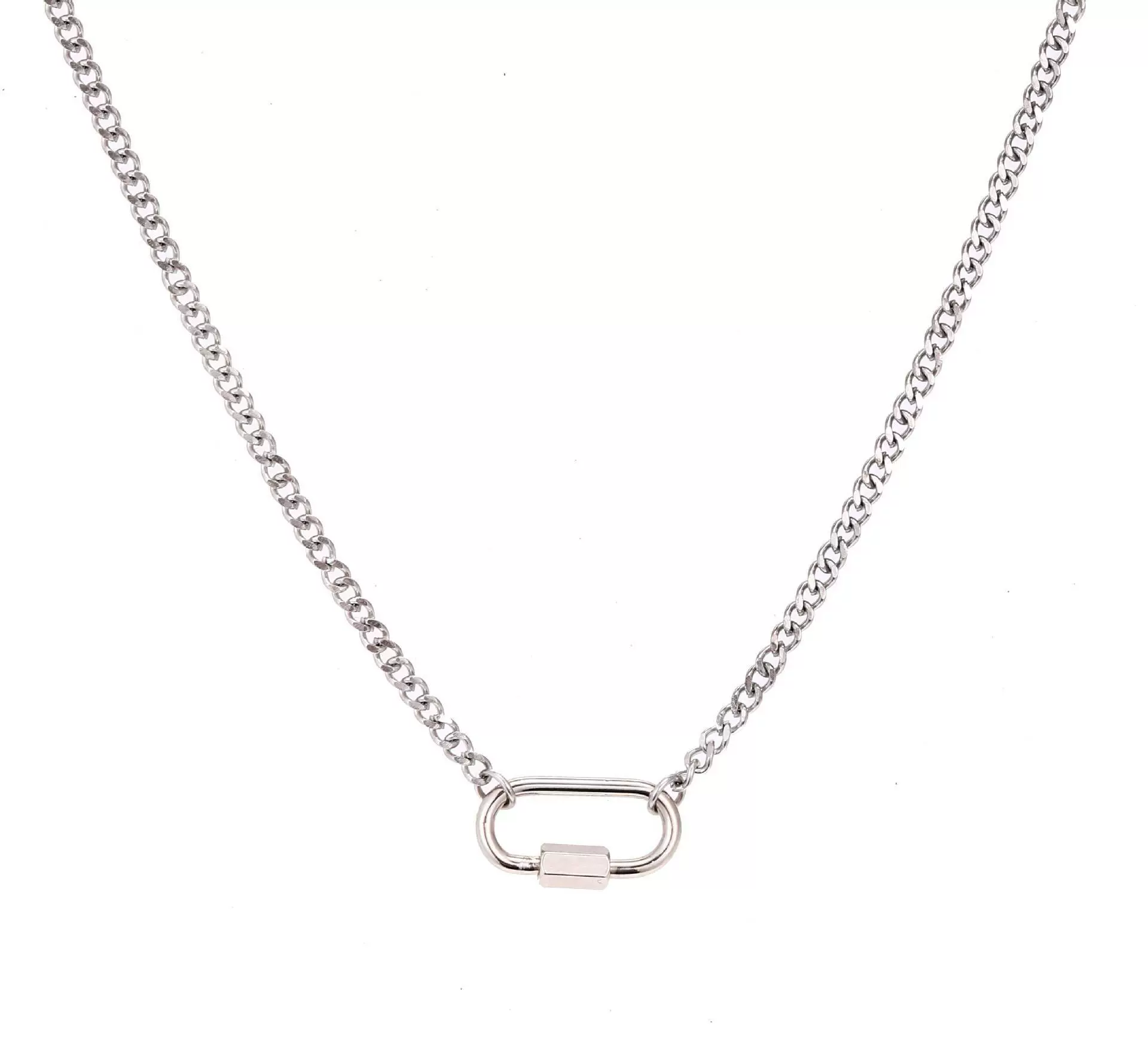Wholesale Stainless Steel Geometric Pattern Pendant Necklace With Vacuum Electroplated In Furnace 18K Gold Color Protection - Image 46