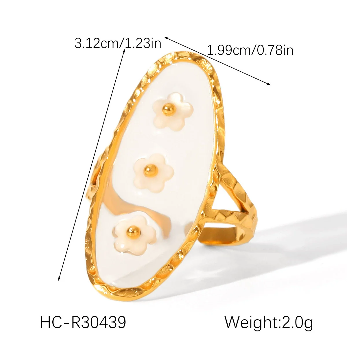 Wholesale Stainless Steel Geometric Star Pattern Glue Process Open Ring Jewelry For Women - Image 11