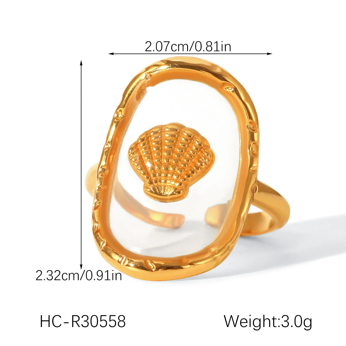 Wholesale Stainless Steel Geometric Star Pattern Glue Process Open Ring Jewelry For Women - Image 6