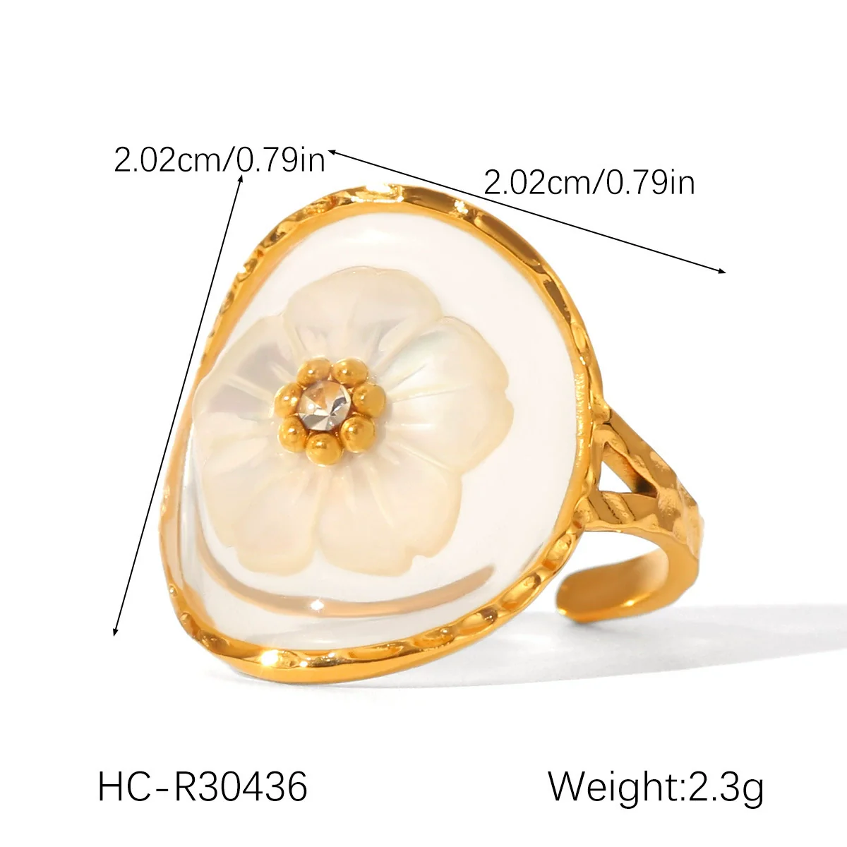 Wholesale Stainless Steel Geometric Star Pattern Glue Process Open Ring Jewelry For Women - Image 8