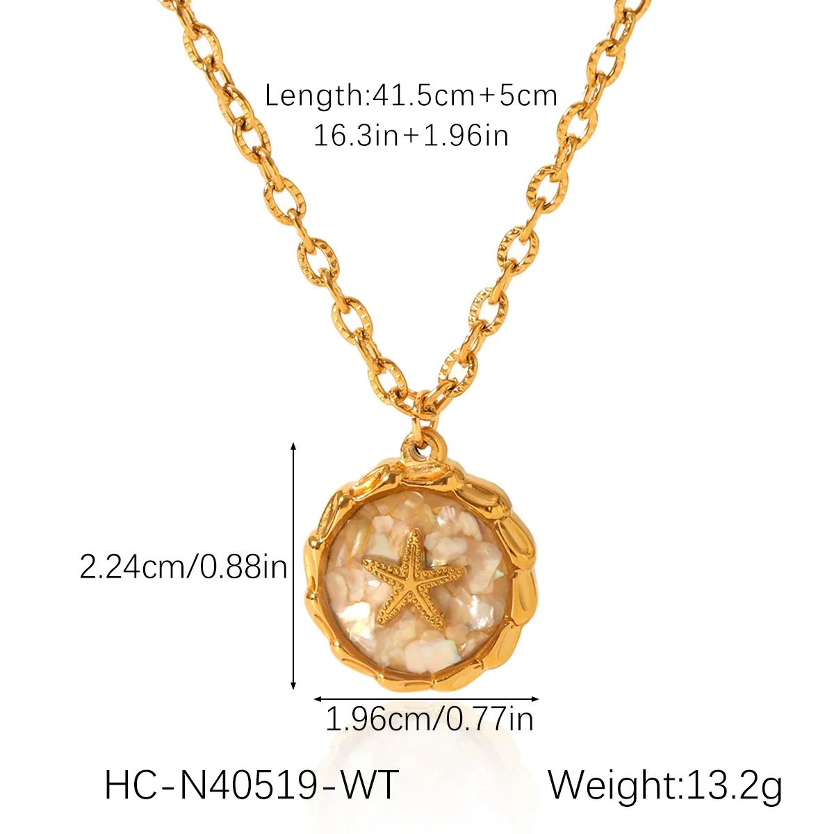 Wholesale Stainless Steel Geometric Starfish Pendant Necklace With Electroplating For Women O Word Chain - Image 6