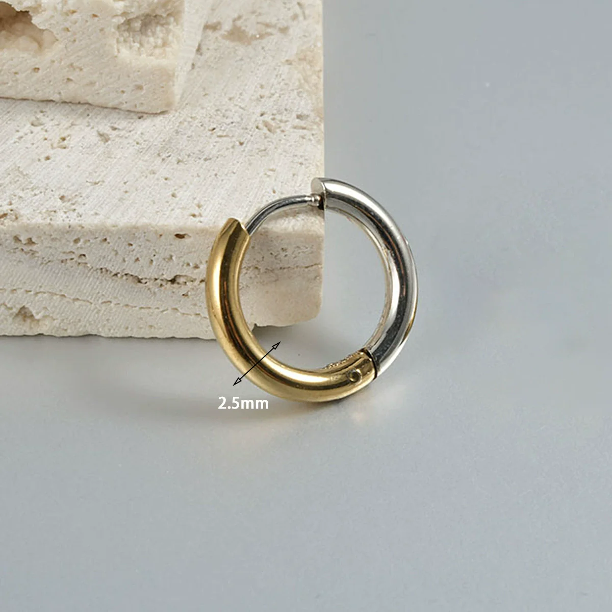 Wholesale Stainless Steel Geometric Style Electroplated Unisex Earrings - Image 6
