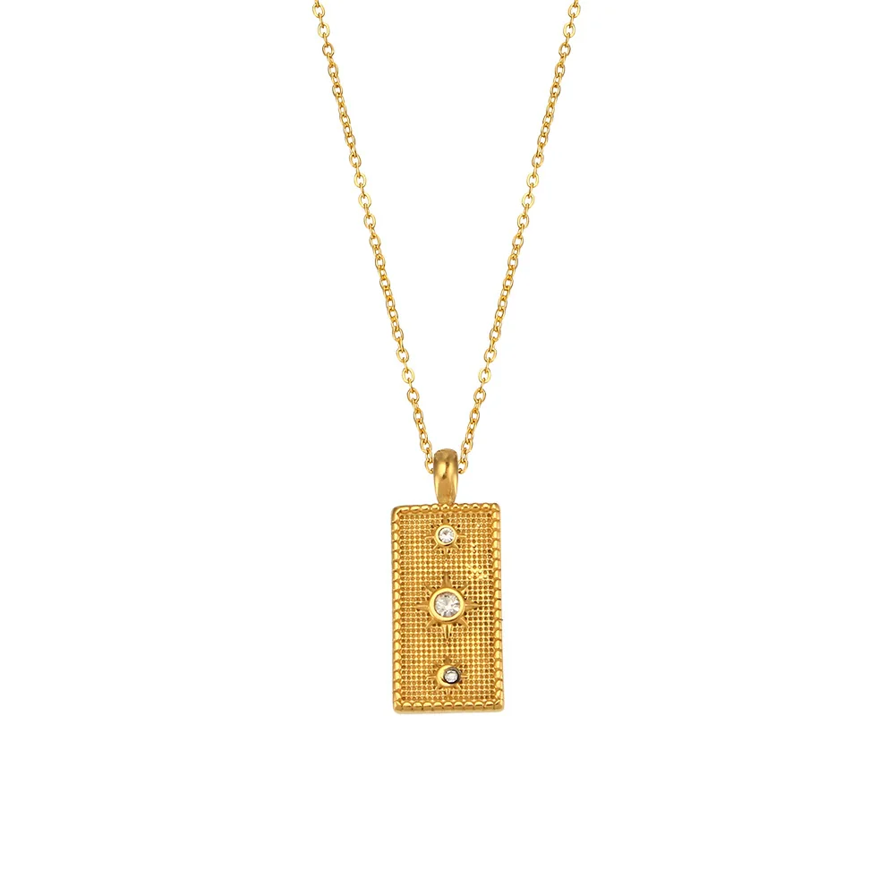 Wholesale Stainless Steel Geometric Sun Plaid Electroplated Pendant Necklace Jewelry - Image 6