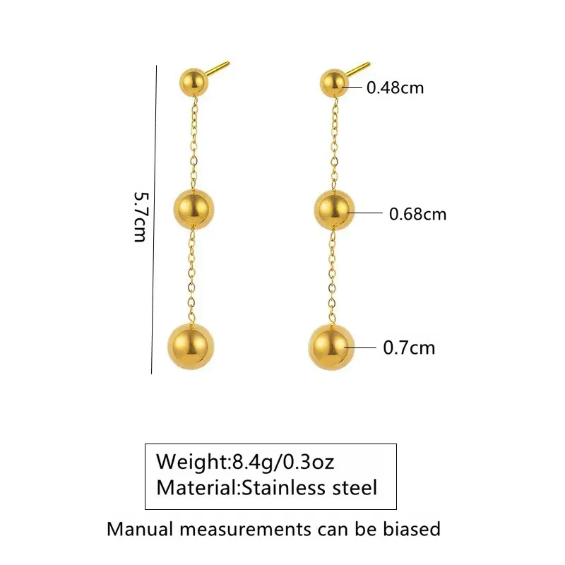 Wholesale Stainless Steel Geometric Tassel Earrings 18K Gold Plated For Women Light Luxury Style - Image 5