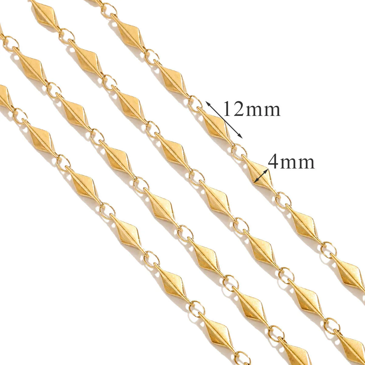 Wholesale Stainless Steel Geometric Triangle Handmade Diamond Chain Necklace With Electroplating Light Luxury Style Diy Jewelry Accessories - Image 3