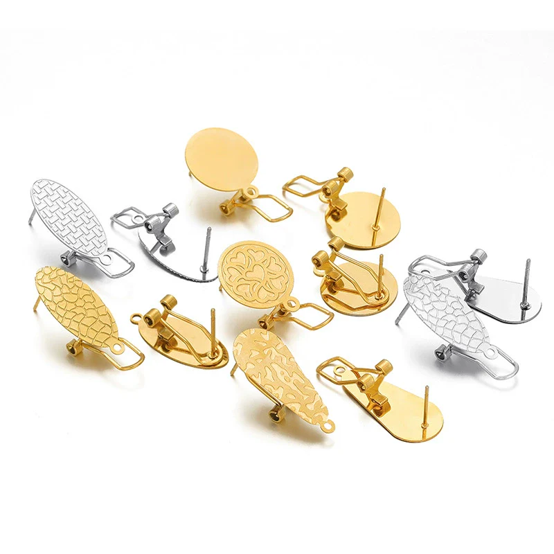 Wholesale Stainless Steel Geometric Water Drop Painting Ear Clip Jewelry - Image 5