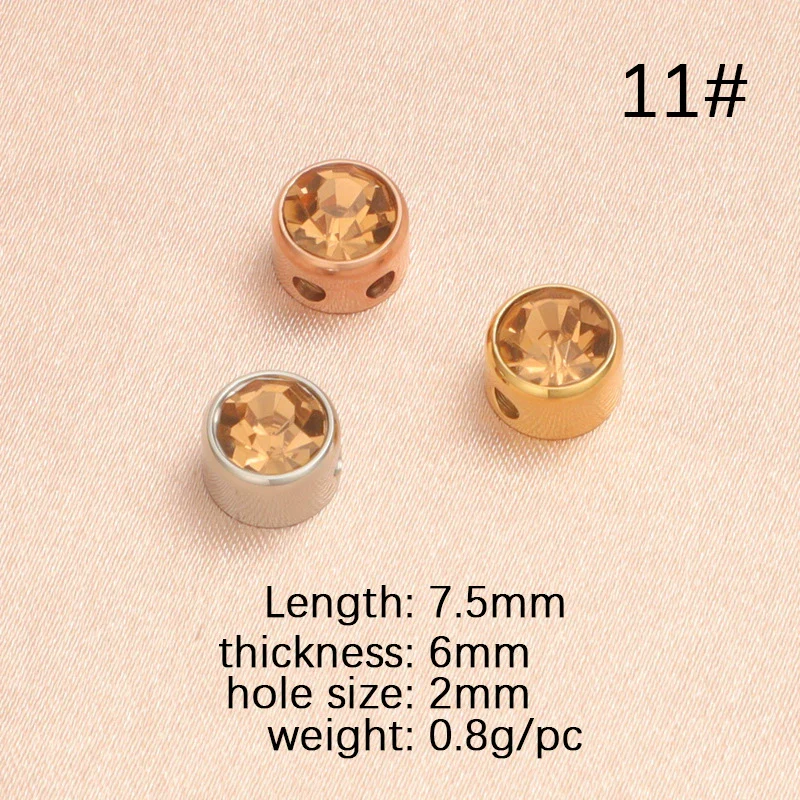 Wholesale Stainless Steel Glossy Geometric Beads Electroplated Diy Jewelry Accessories Necklace For December Birthday Stone - Image 16