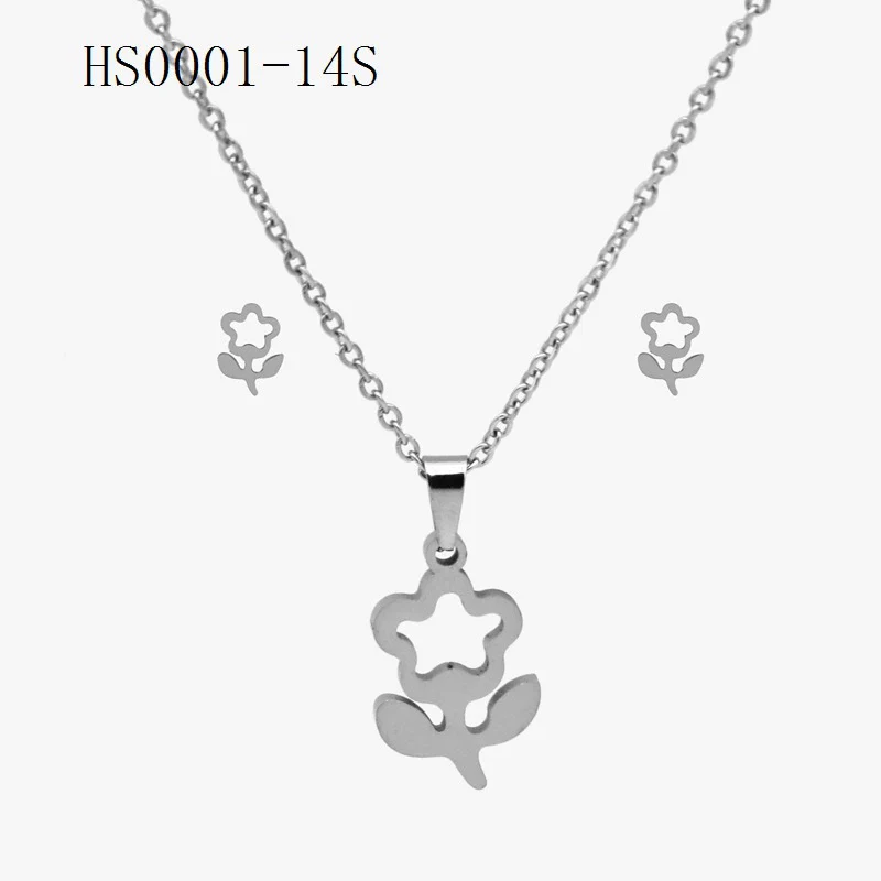 Wholesale Stainless Steel Gold Earrings Necklace Set With Bear Pattern Pendants And Ochain Electroplated With Letters Numbers Text Design - Image 15