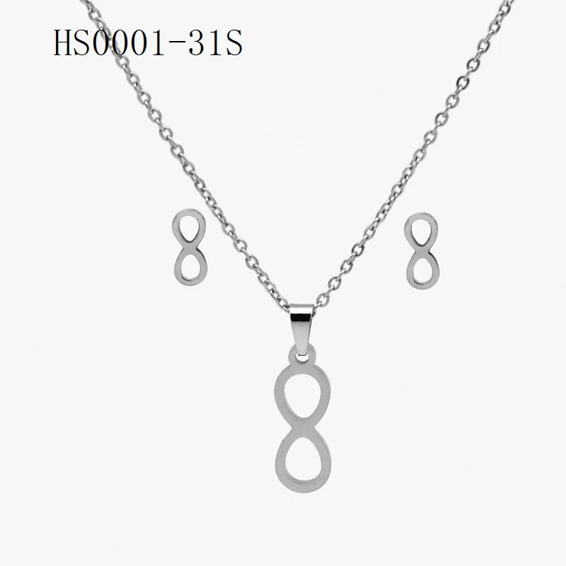 Wholesale Stainless Steel Gold Earrings Necklace Set With Bear Pattern Pendants And Ochain Electroplated With Letters Numbers Text Design - Image 30