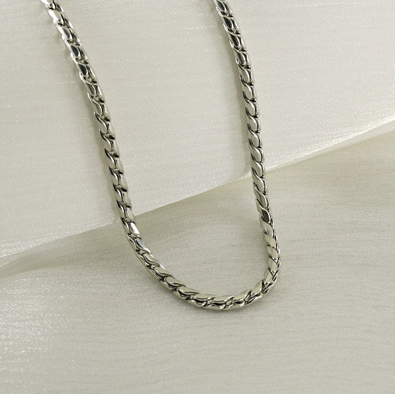 Wholesale 316L Stainless Steel Gold Plated Geometric S Chain Necklace - Image 4