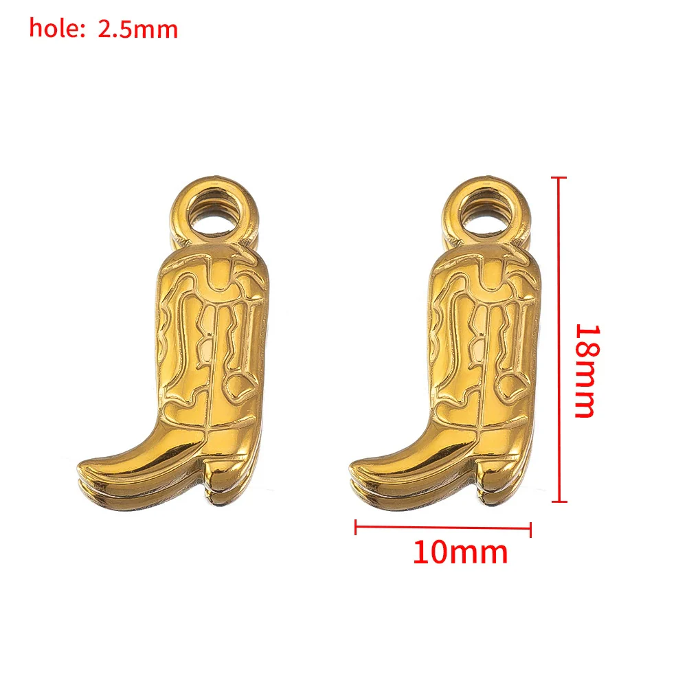 Wholesale Stainless Steel Heart And Boot Charms For Diy Bracelet And Necklace Dripping Oil Style - Image 11