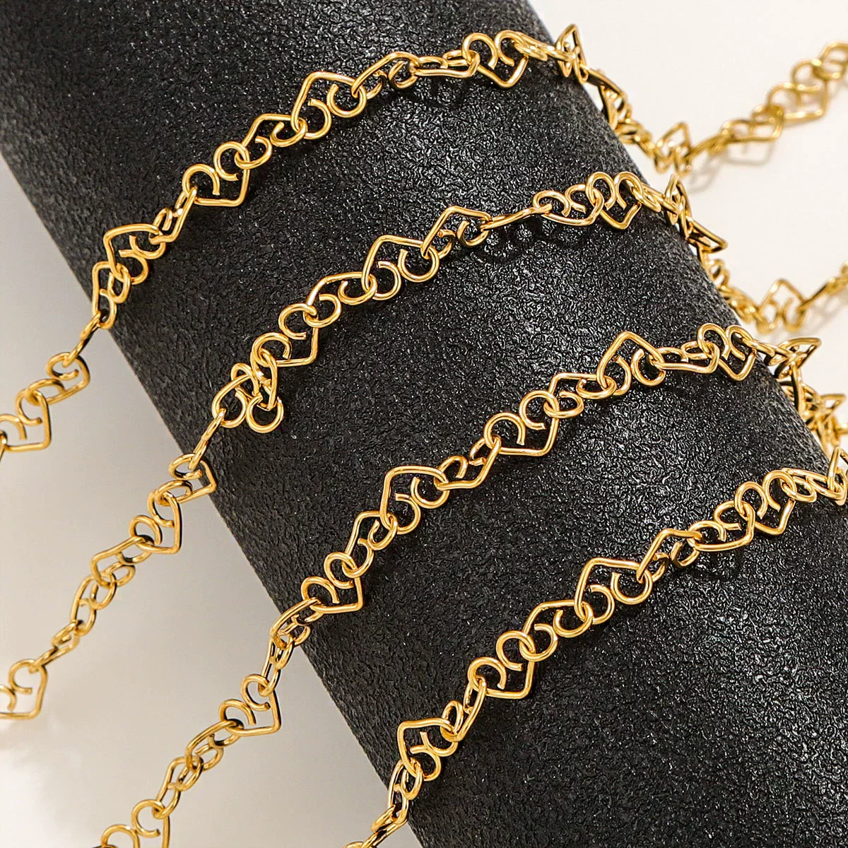 Wholesale Stainless Steel Heart Love Tassel Chain Handmade Bracelet Necklace Accessories With Electroplating - Image 3