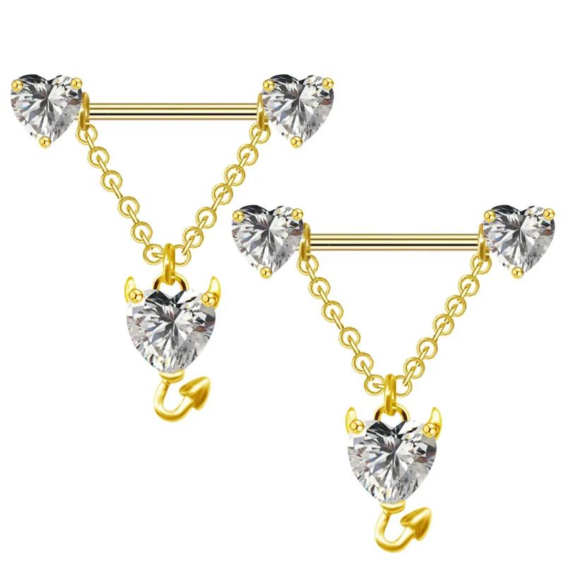 Wholesale Stainless Steel Heart Shape Electroplating Little Devil Horn Chain Pendant Jewelry For Unisex - Image 8