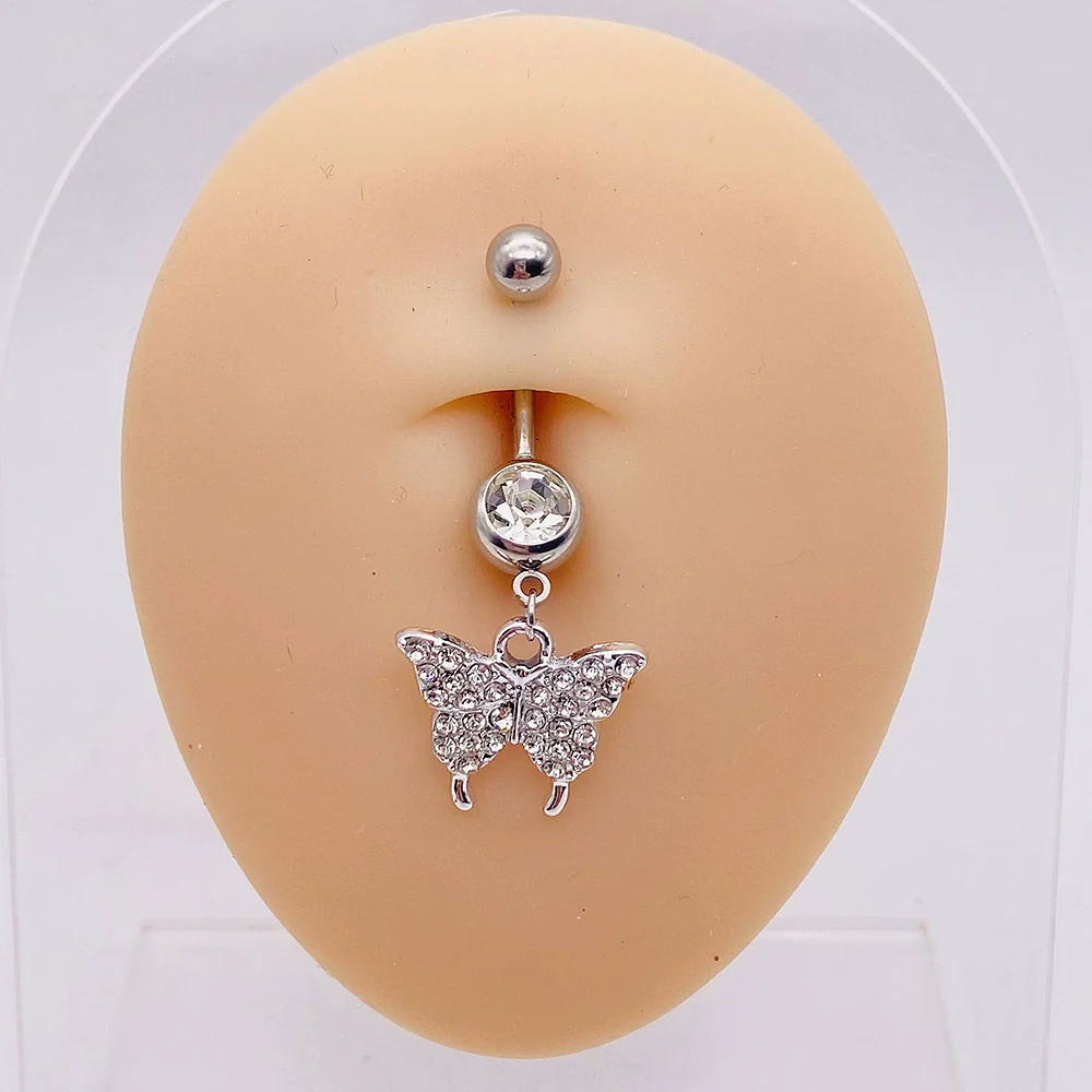 Wholesale Stainless Steel Heart Shape Pendant Navel Ring Jewelry With Electroplating - Image 13