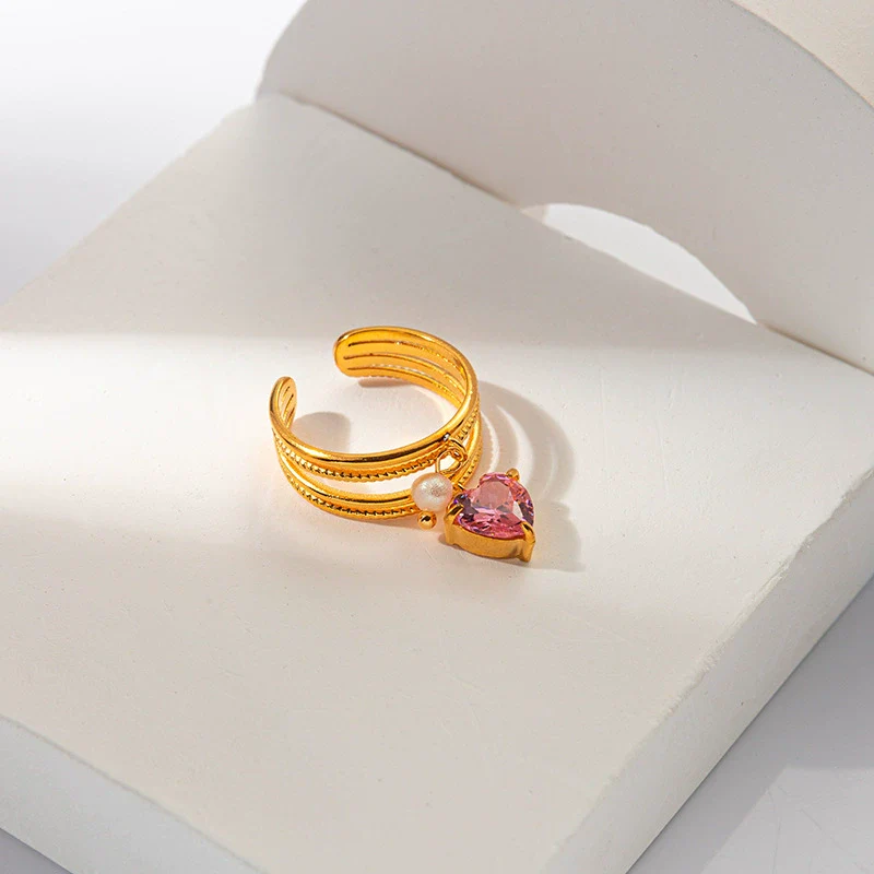 Wholesale Stainless Steel Heart Shaped Personality Devil's Eye Opening Ring Jewelry With Electroplating - Image 2