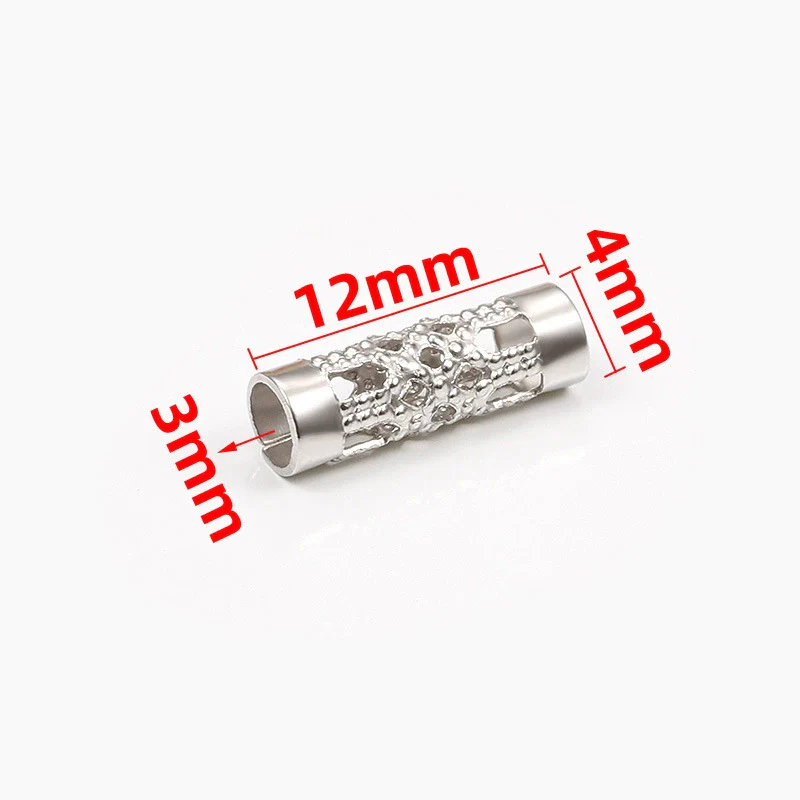 Wholesale Stainless Steel Hollow Flower Column Straightthrough Pattern Brightened Fashion Jewelry Accessories Bracelet - Image 3