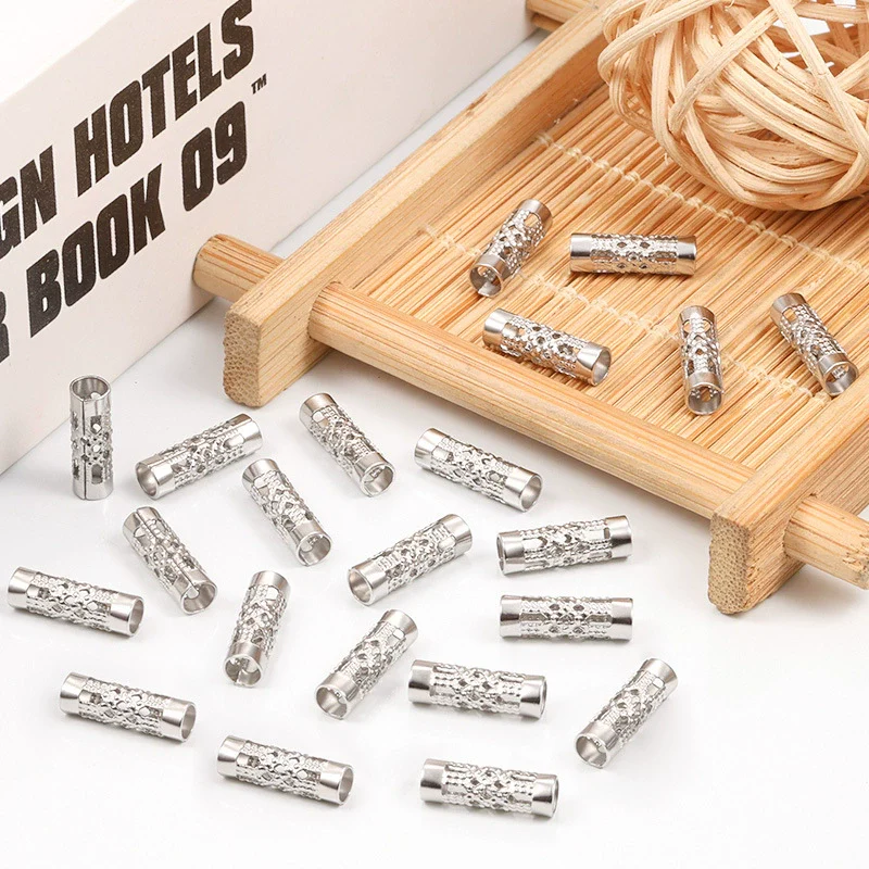 Wholesale Stainless Steel Hollow Flower Column Straightthrough Pattern Brightened Fashion Jewelry Accessories Bracelet - Image 4