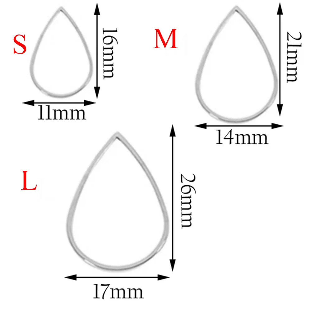 Wholesale Stainless Steel Hollow Love Triangle Round Water Drop Geometric Pattern Earrings Base Accessories With Electroplating - Image 10