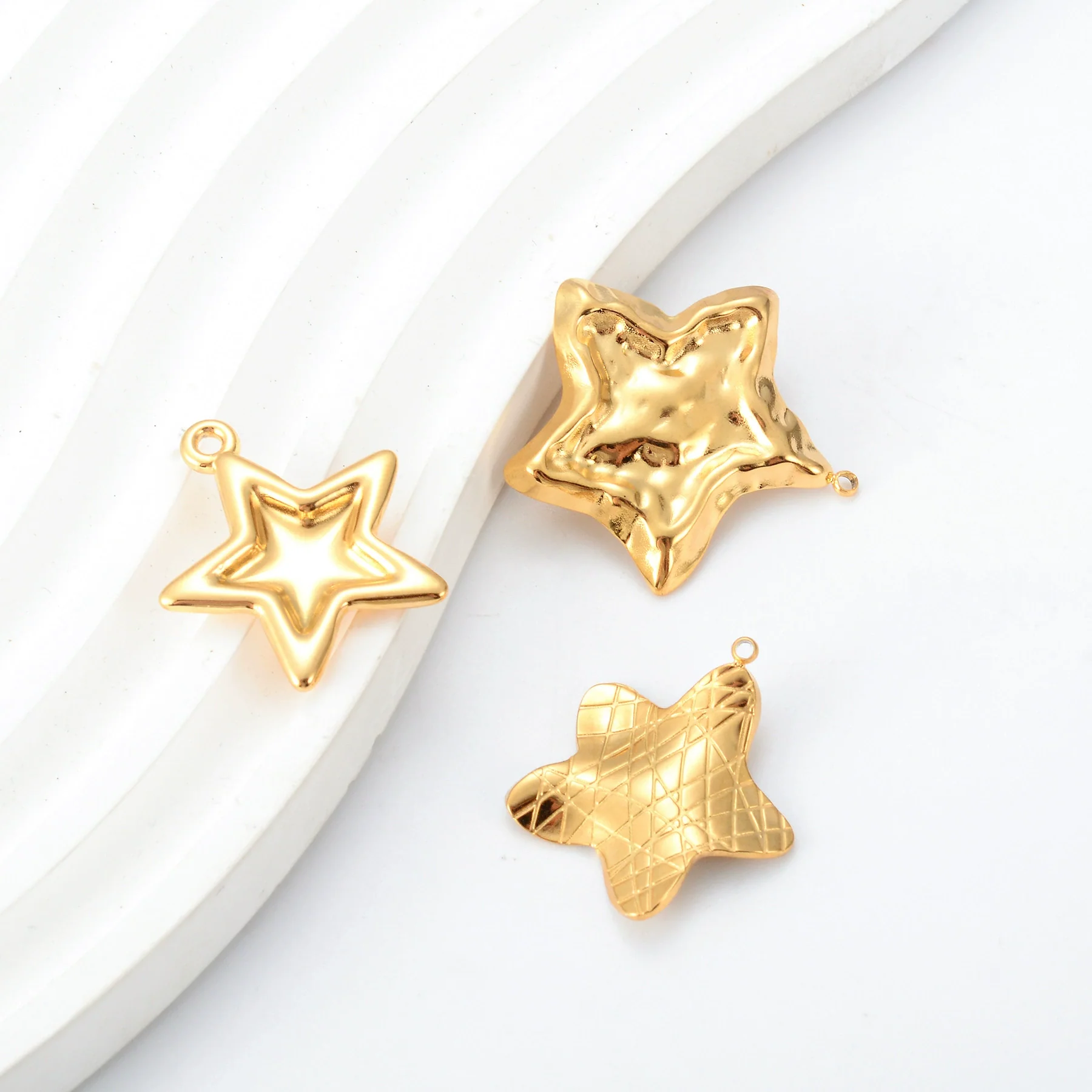 Wholesale Stainless Steel Jewelry Accessories Fivepointed Star Electroplated Pendant For Necklace And Earrings - Image 3