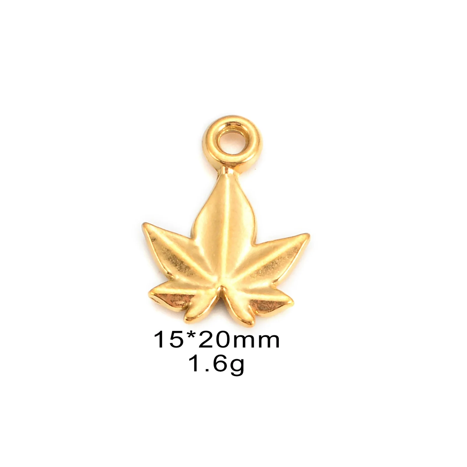 Wholesale Stainless Steel Jewelry Pendant With Sunflower Cherry Maple Leaf Lucky Grass Shapes And Electroplating Treatment - Image 6